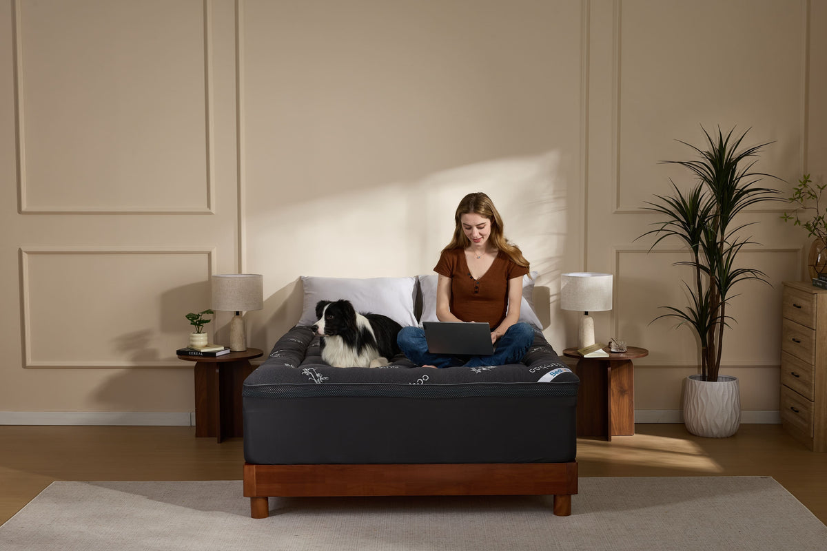 Bamboo Cooling Mattress Topper with 4'' Dual Memory Foam
