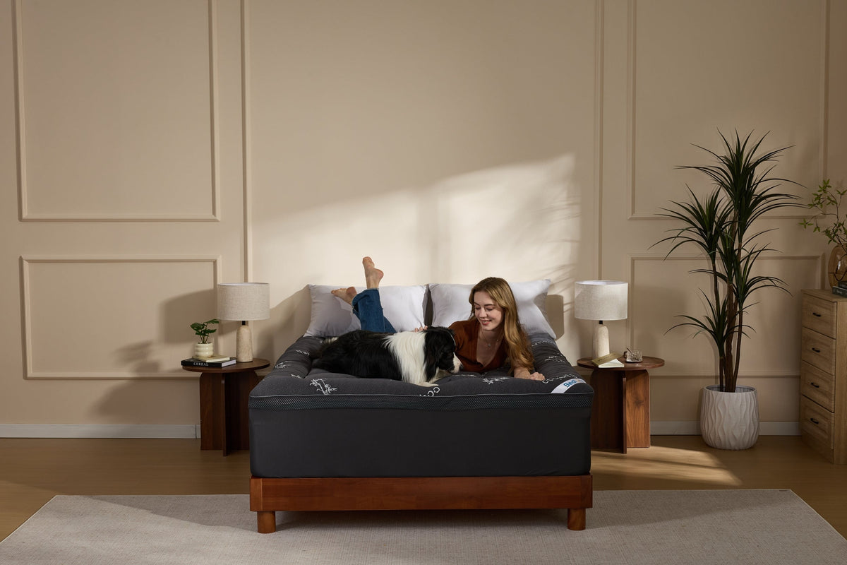 Bamboo Cooling Mattress Topper with 4'' Dual Memory Foam