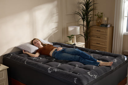 Bamboo Cooling Mattress Topper with 4'' Dual Memory Foam